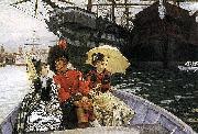 James Tissot Portsmouth Dockyard oil painting